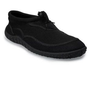 Mens Water Shoes 12/13 Tek Gear Black Quick Dry EVA Closed Toe Toggle Closure